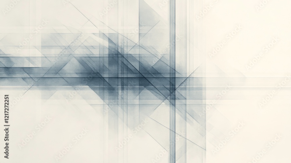 Poster abstract geometric design featuring intersecting lines and shapes in a minimalistic style