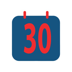 Calendar date 30 vector illustration.