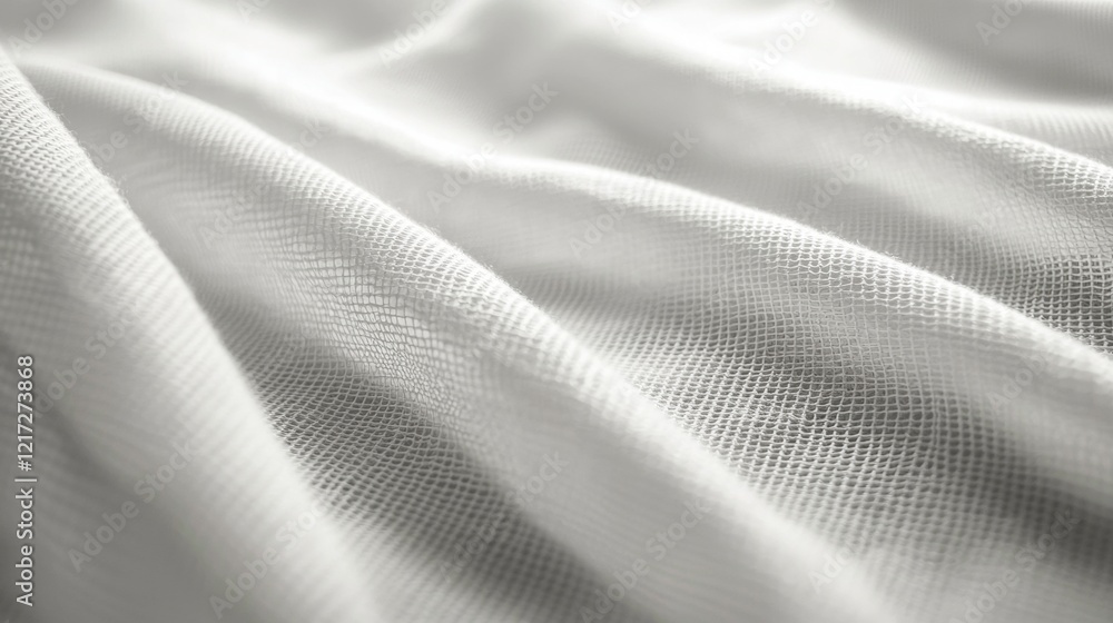 Poster close-up of a white fabric with a textured surface. the fabric appears to be made of a soft, silky m