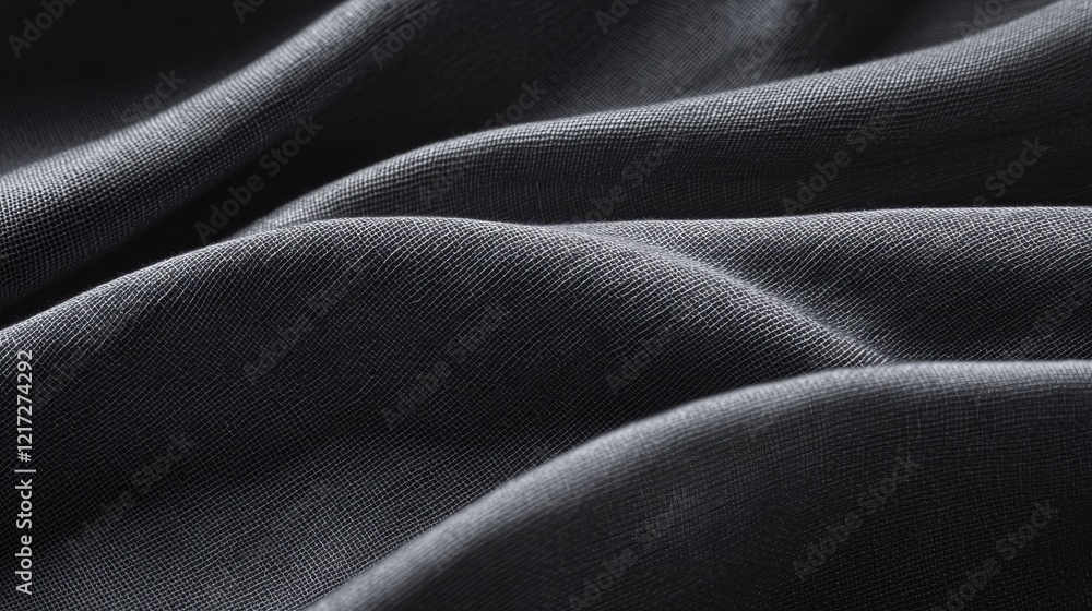 Poster close-up of a dark grey fabric with a textured surface. the fabric appears to be made of a soft, sil