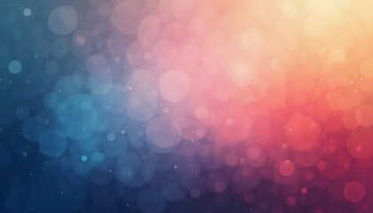 Abstract bokeh light effect with gradient color background from blue to pink and orange