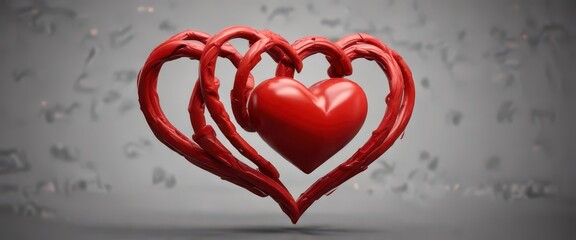 Red heart symbols embracing each other tightly, conveying strong affection,  connection,  heart,  love