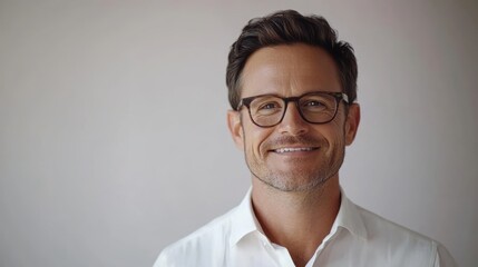 Confident Man in Glasses Smiling