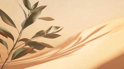 Desert oasis plants and sand dunes under sunlight