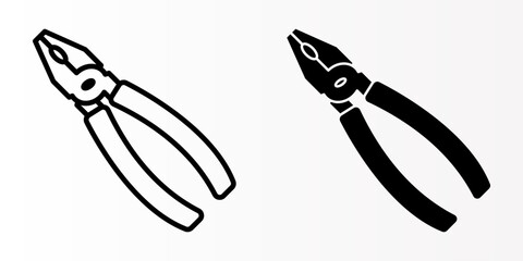 Pliers icon set. Pliers icon sign. for mobile concept and web design. vector illustration on white background