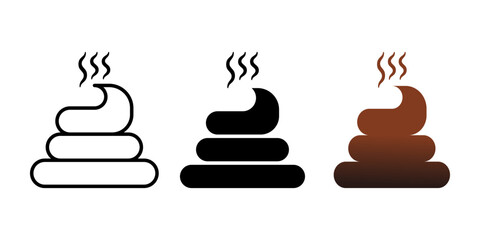 Poop icon set. Poo sign. for mobile concept and web design. vector illustration on white background