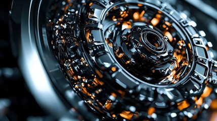 Fototapeta premium A detailed look into the complexities of automotive brakes.