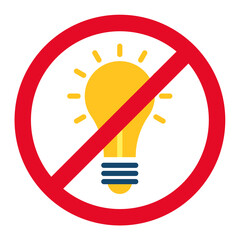 No Incandescent Light Bulb Icon Style