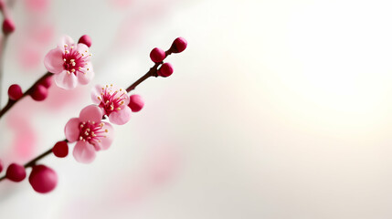 Delicate pink petals open against a soft background, welcoming the gentle warmth of dawn