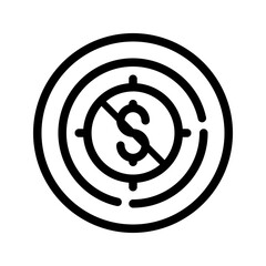 Animated target outline design featuring a dollar sign, ideal for financial, business, and economic concepts in marketing materials.
