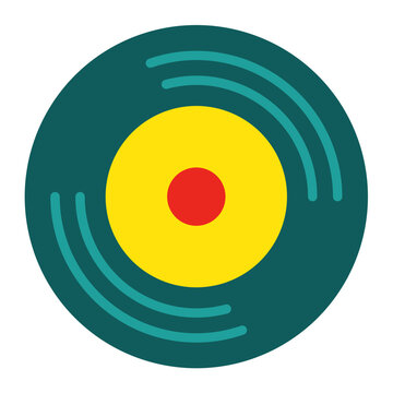 teal vinyl record with yellow center clip art preview