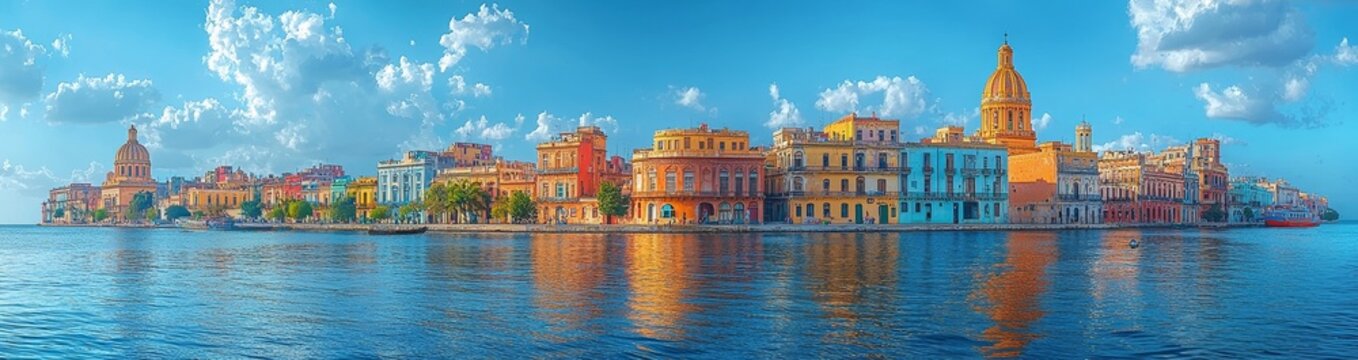A detailed panoramic shot of historical Havana city, Cuba, on October 07, 2016, shows significant buildings and monuments from Casablanka, located at the eastern end of Havana Harbor&rsquo;s entrance