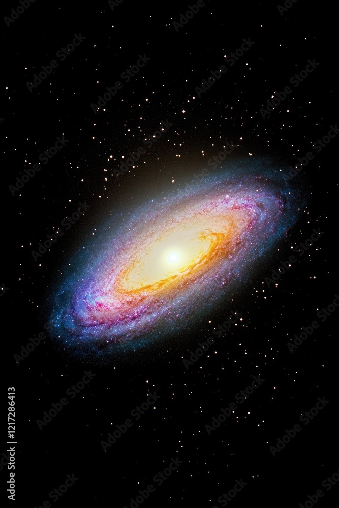 Wall mural spiral galaxy with bright center