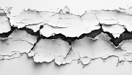 Obraz premium Isolated on a background, a black and white scratched grunge design with an old film effect, overlaid with a cracked texture from distressed retro paper, ideal for text or space