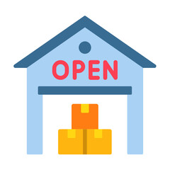 Warehouse Opened Icon Style