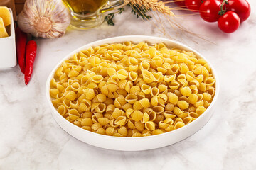 Italian cuisine - dry conchiglie pasta