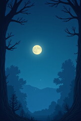 Fototapeta premium Moonlit Forest Serenity background