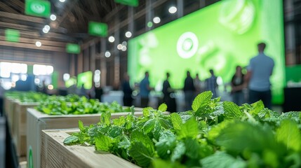 Innovative packaging was a focal point during the successful eco-friendly product launch event, where the audience showed their approval through applause, and sustainability banners were in the