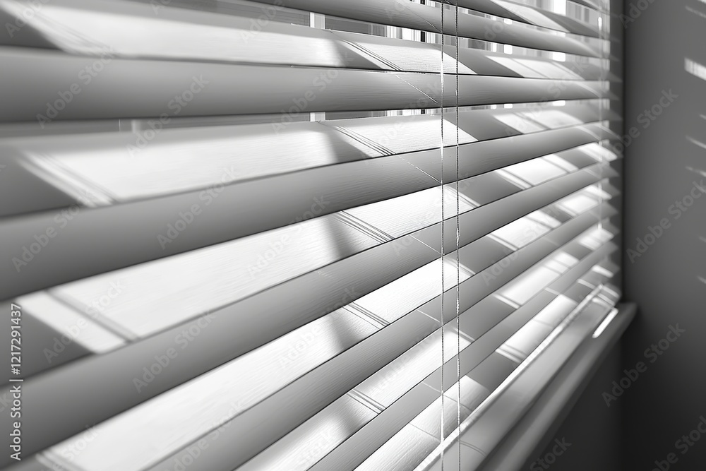 Aufkleber abstract shadow and striped diagonal light background from a window on a white wall, featuring dark 