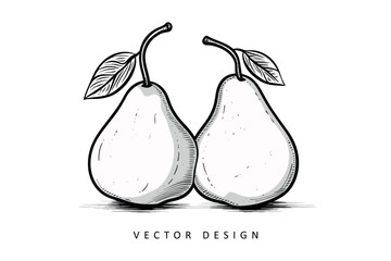 tasty pear fruit vector design isolated illustration