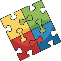 Obraz premium 3D Vector Puzzle Pieces Interlocking