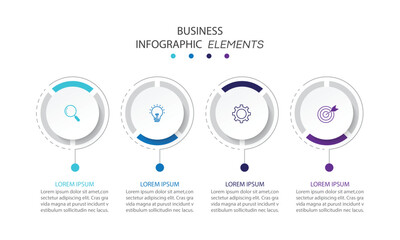 Infographic Illustration design template with icons and 4 options or steps.