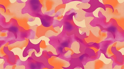 Abstract pink, orange, and beige camouflage pattern.