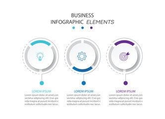 Infographic Illustration design template with icons and 3 options or steps.