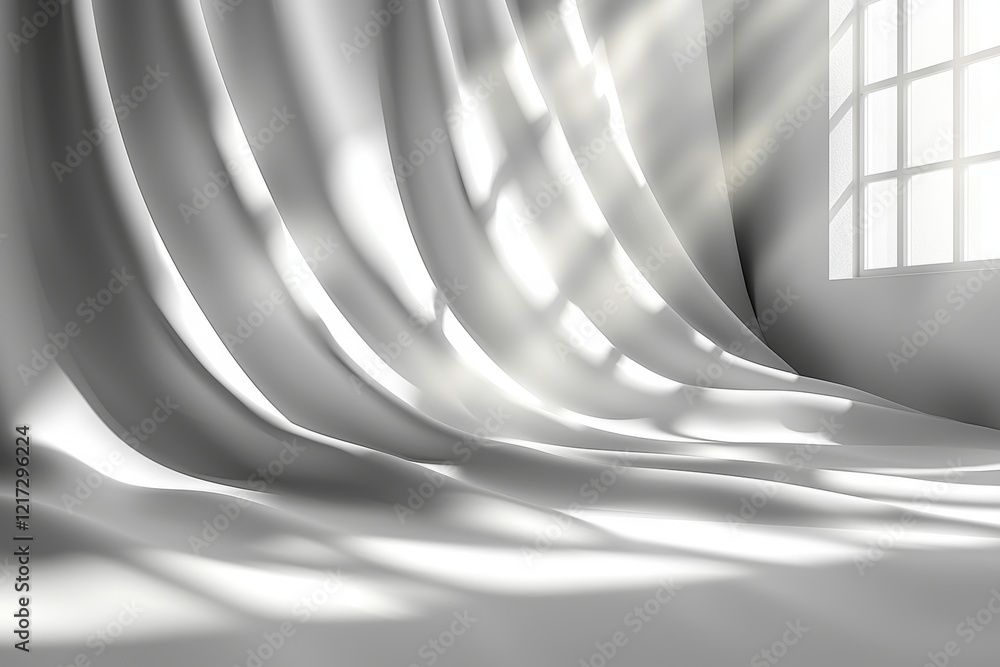 Poster window light and shadow overlay on a white background. silhouette light abstract perfect for minimal