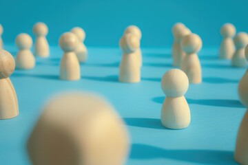 Hand-painted wooden figures in a scene that might be from a board game or war gaming setup.