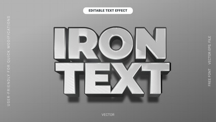 Editable Iron Chrome Text Effect with Polished Metallic Finish for Bold Graphic Designs