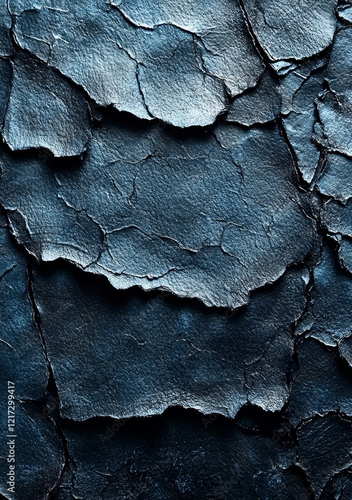 Poster a top view or detailed scan of folded paper with dark toner ink, featuring a cool printed photo effe