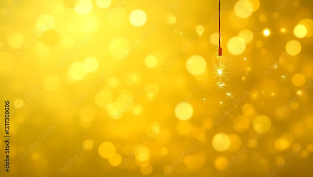 Wall mural gold sparkling lights festive background with texture. abstract christmas twinkled bright bokeh defo