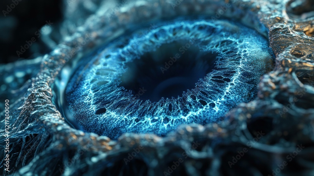 Aufkleber abstract blue eye pattern with intricate details, showcasing depth and texture, emphasizing the beau