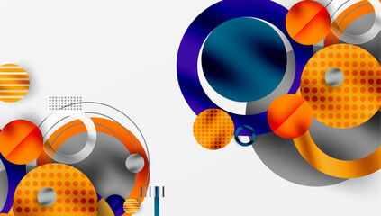 Obraz premium Abstract Circle Design with Overlapping Transparent Geometric Shapes