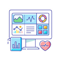 Obraz premium digital health dashboard icon, digital health dashboard vector illustration-simple illustration of digital health dashboard, perfect for digital health dashboard logos and icons