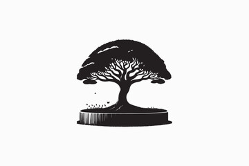 A Mahogany tree vector silhouette image made by adobe illustrator..eps
