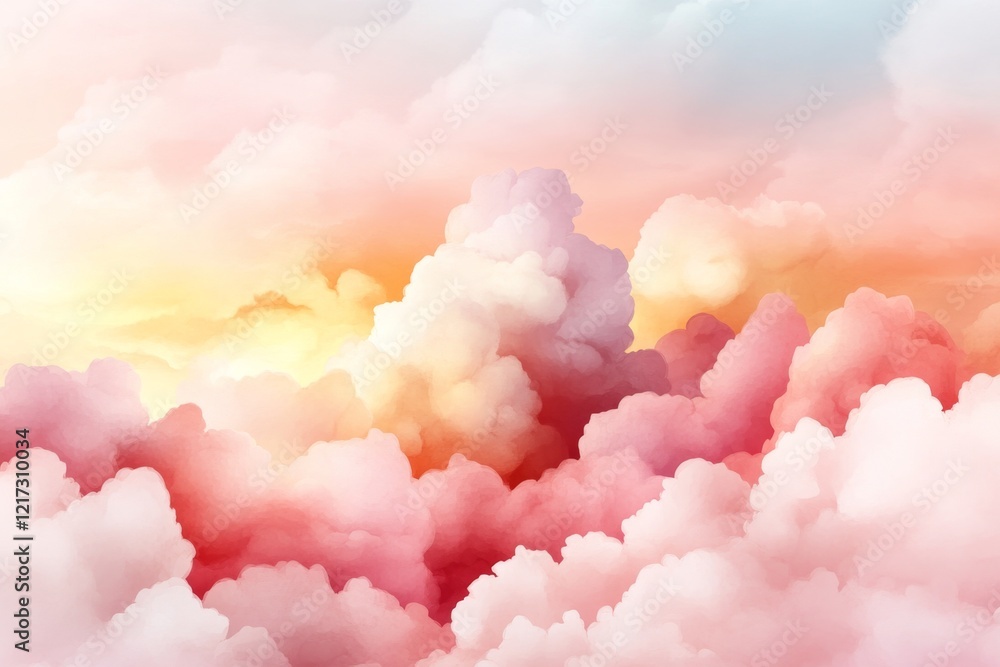 Poster A stylized depiction of a cloudy sky with a small patch of light breaking through, rendered in soft pastel tones