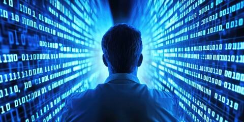 A programmer coding mathematical algorithms on a computer.