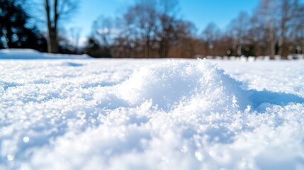 Close Up Of Sparkling Snow Texture On A Sunny Winter Day