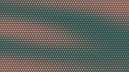 Triangles Halftone Pattern Vector Orange Green Dynamic Flow Abstract Background. Ultra Modern Minimalistic Art Half Tone Graphic Eye Catching Wallpaper. Retro Futuristic Technology Art Illustration