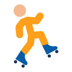 Rollerblading Jump Icon Style