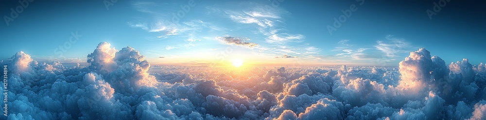 Aufkleber capture a seamless 360-degree spherical panorama of a cloudy sky, ideal for use in 3d graphics as a 