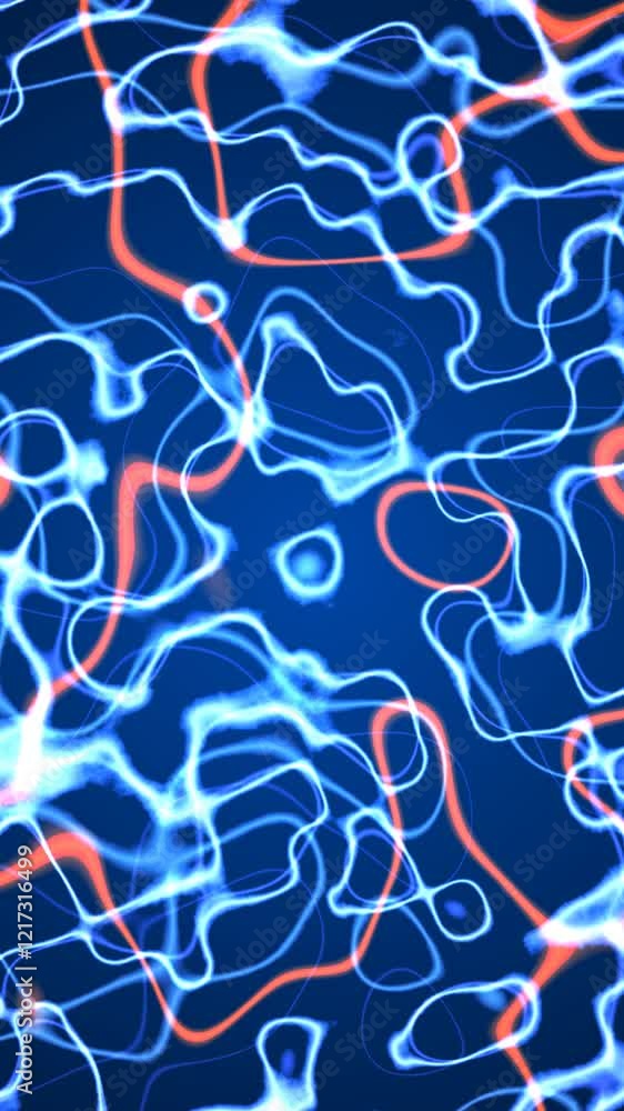 Poster vertical video animation. screen saver phone, social networks. pattern of moving glowing lines. desi
