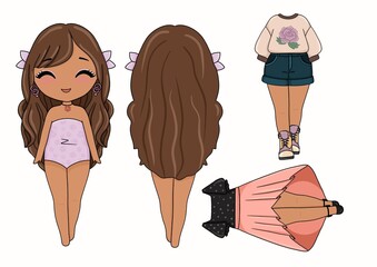 Paper doll with dress 