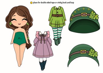 Paper doll with clothes 