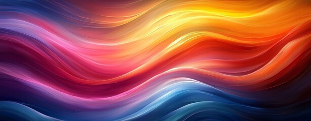 A whirlwind of abstract colors and lines swirling against a dynamic background, creating a panoramic sense of movement and spontaneity