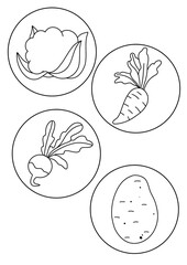 set of vegetables and fruits