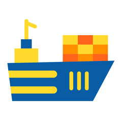 Cargo Ship Icon Style