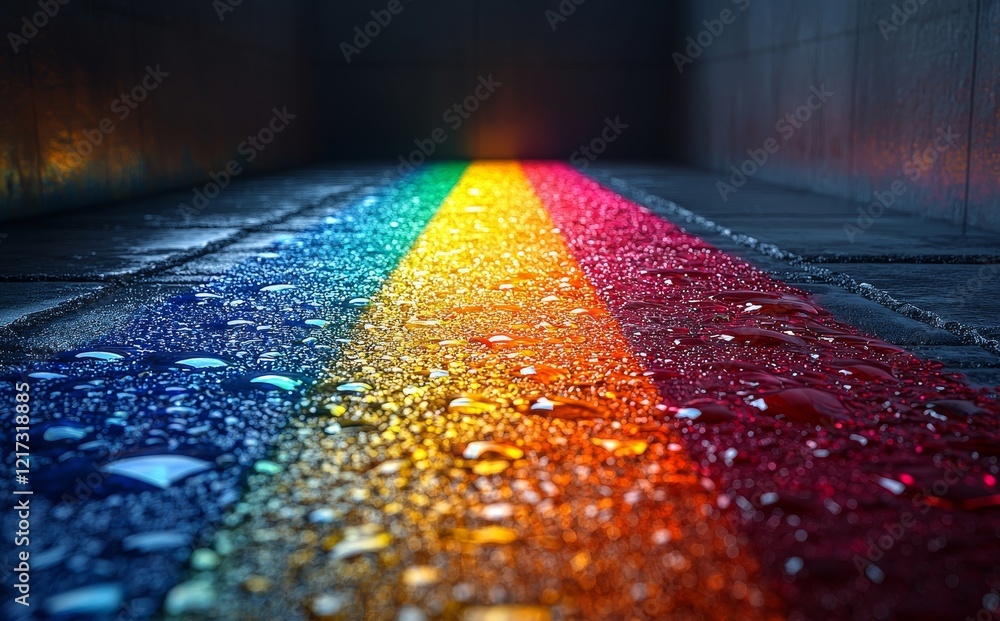 Poster a rainbow color gradient on a black background serves as a texture overlay. this abstract creative t
